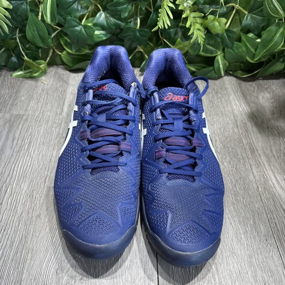 Asics Gel Resolution 8 Clay Tennis Shoes Mens Size 11.5 Blue Pickleball Sneakers